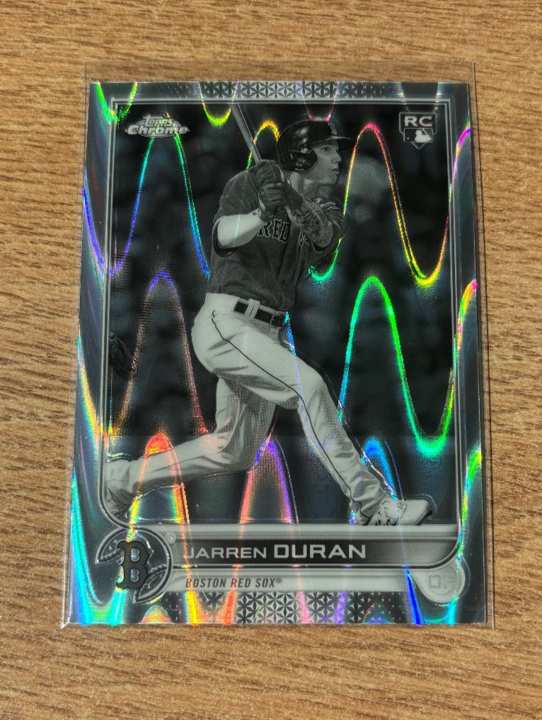2022 Topps Chrome Sonic #113 Jarren Duran RC Black & White RayWave RC