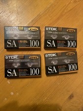 Lot Of 4  TDK SA 100 Type II High Position Cassette Tape New Sealed