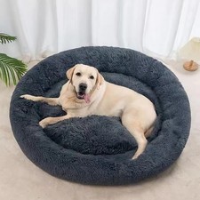 36inch Calming Washable Round Dog Bed for Medium  Large Dogs, SlipResistant