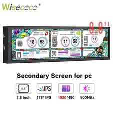 8.8'' 1920x480 Mini Portable Monitor Bar LCD Screen for Aida64 CPU GPU Monitoing