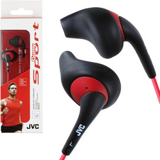 JVC Black and Red Nozzel Secure Comfort Fit Sweat Proof Gumy Sport Earbuds with