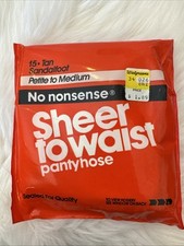 Sealed No Nonsense Sheer to Waist Pantyhose 15 TAN SANDALFOOT Petite to Medium
