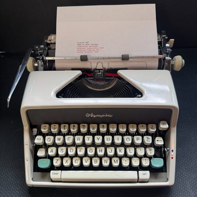 1963 Olympia SM7 Typewriter W Germany Elite Font #66 Case Manual Fully Serviced