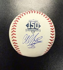Eddie Rosario Auto Signed Braves 150th Anniversary Logo OMLB Ball JSA