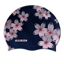 Blue Silicone Swim Cap Women Adult Anti Slip Waterproof Bathing Hat Thick