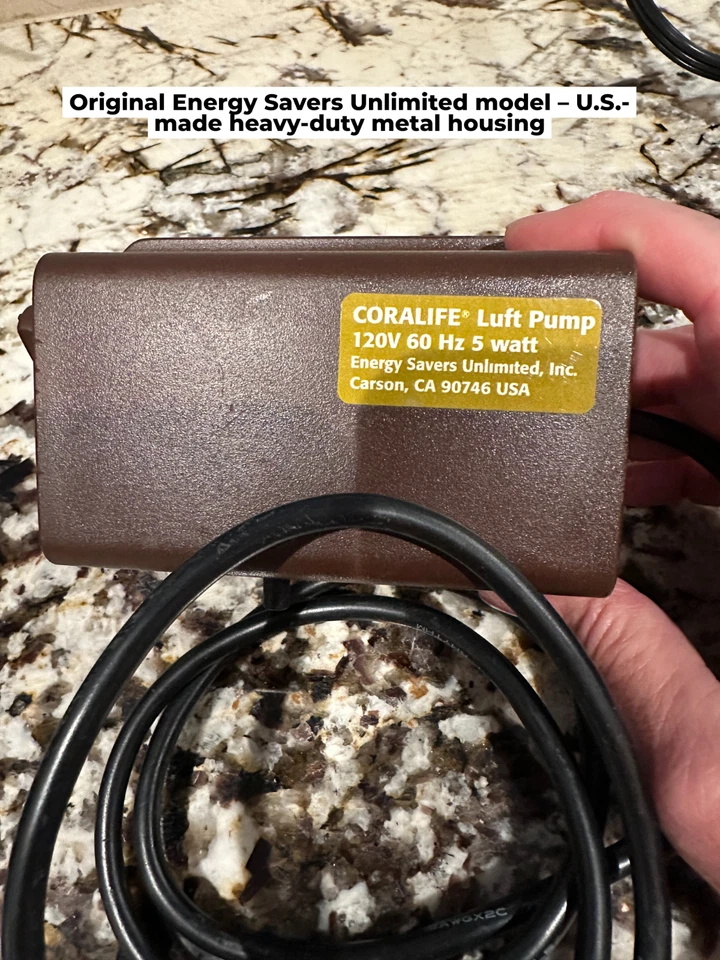 Bomba de aire vintage Coralife Luft hecha en EE. UU. bomba de aire de acuario de alta presión 7 PSI Foto 3 de 4