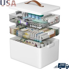 3 Layer Medicine Storage Box Moisture Proof Organizer Portable First Aid Kit New