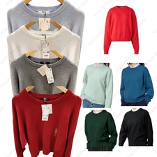 UNIQLO:C Smooth Cotton Crew Neck Sweater XS-3XL Women 12 Colors Cotton NWT