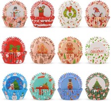 600 Pcs Christmas Cupcake Liners Muffin Baking Cups for Christmas Holiday
