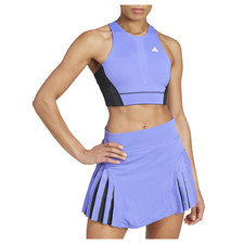 adidas Crop Crew Neck Athletic Tank Top Womens Blue Casual Athletic IW3771-A