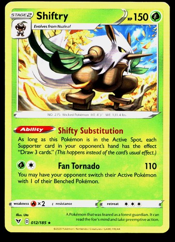 Pokemon Shiftry #012/185 SWSH04: Vivid Voltage Rare