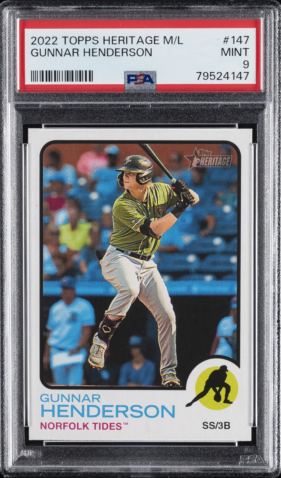 2022 TOPPS HERITAGE MINORS #147 GUNNAR HENDERSON PSA 9