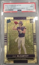 Psa 9 2024 Donruss Optic Jj Mccarthy  Gold Vinyl 1/1 