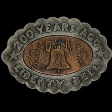 1976 Liberty Bell Western Patriotic Bicentennial 1970s NOS Vintage Belt Buckle