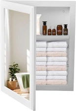 Bathroom Mirror with Storage Cabinet Medicine Vanity Shelf Wall Mount Cabinet 