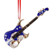 Guitar Christmas Ornaments - Metal Guitar Ornaments for Christmas Tree Blue M...