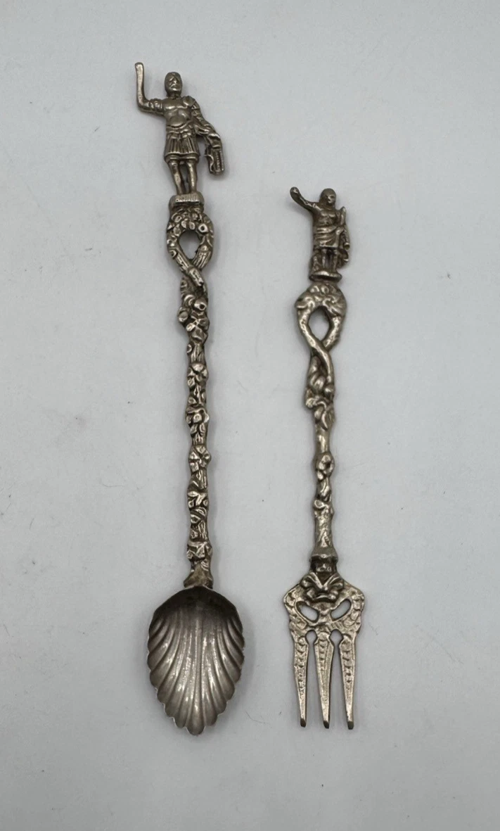 Vintage Italian Ornate Spoon and Fork Cutlery 2pc Set