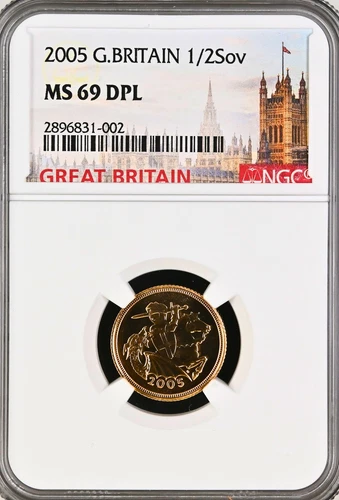 2005 Great Britain 1/2SOV NGC MS69DMPL Half Sovereign Gold .9167 KM#1064 Proo...