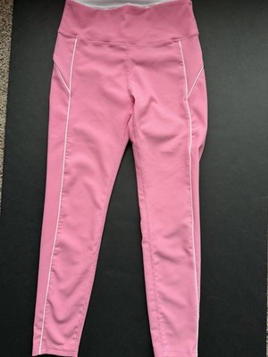 Wilo The Label Women M Pink High Waisted Leggings Side Pocket Ribbed Yoga