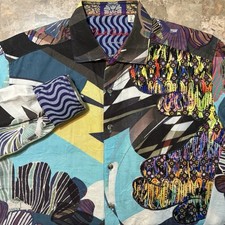 Robert Graham Shirt Mens Large Limited Edition Begonia Floral Art Flip Cuff