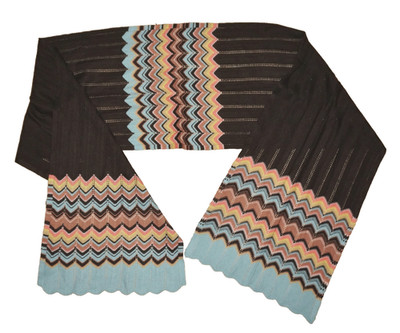 MISSONI  for Target Multicolor Wool Blend Fine Knit Scarf 12x70