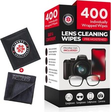 400 Eyeglass Cleaning Wipes Microfiber Cloth for Eyeglasses Lens Cleaner ...