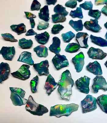 50 Cts Natural Ethiopian Black Opal Rough Welo Opal Multi Fire Raw Gemstones