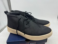 Izod Memory Foam Palmer Men's Black Faux Leather Comfort Casual Shoes - 10