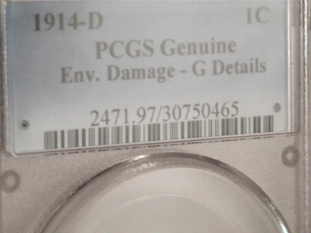 1914 D Lincoln Cent PCGS Genuine G-Details KEY DATE IN SERIES - Image 2 of 4