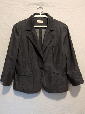 Covington  Blazer Womens Large Orange Suede Leather Jacket Career Work Office