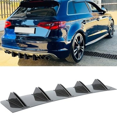 31'' Car Rear Bumper Lip, Universal Rear Diffuser Shark 31 inch-Carbon Fiber