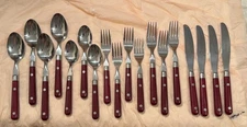 WF Washington Forge MARDI GRAS Flatware Brown Handle Stainless Korea 18 Pieces