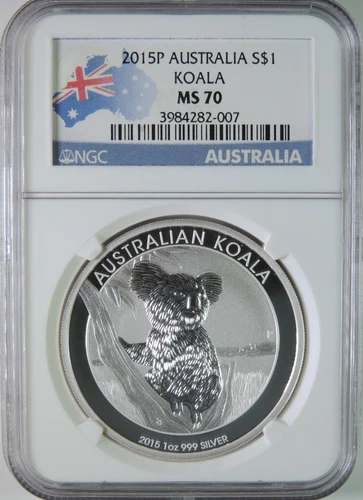 2015 P Australia Koala 1oz .999 Silver $1 Coin NGC MS70
