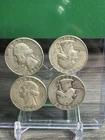 Lot Of 4- 90% silver Washington quarters- Junk Silver- Pre1964 Free Shipping R2