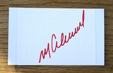 1989 OPEN WINNER MARK CALCAVECCHIA AUTOGRAPH CUT AFFIXED TO 5"x3" white card