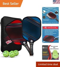 Enjoyable Pickleball Experience: 2 USAPA Graphite Paddles 3 Balls for All Ages