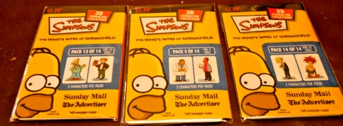 VINTAGE 2004 THE SIMPSONS 3D CHARACTER COLLECTORS CARDS TOTAL 6 X CARDS