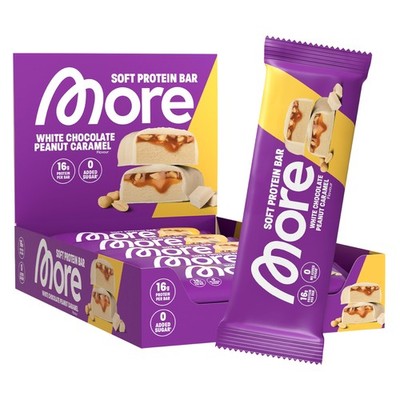 MORE Protein Bar, 10er Box, White Chocolate Peanut Caramel, 50 g (10er Pack) 