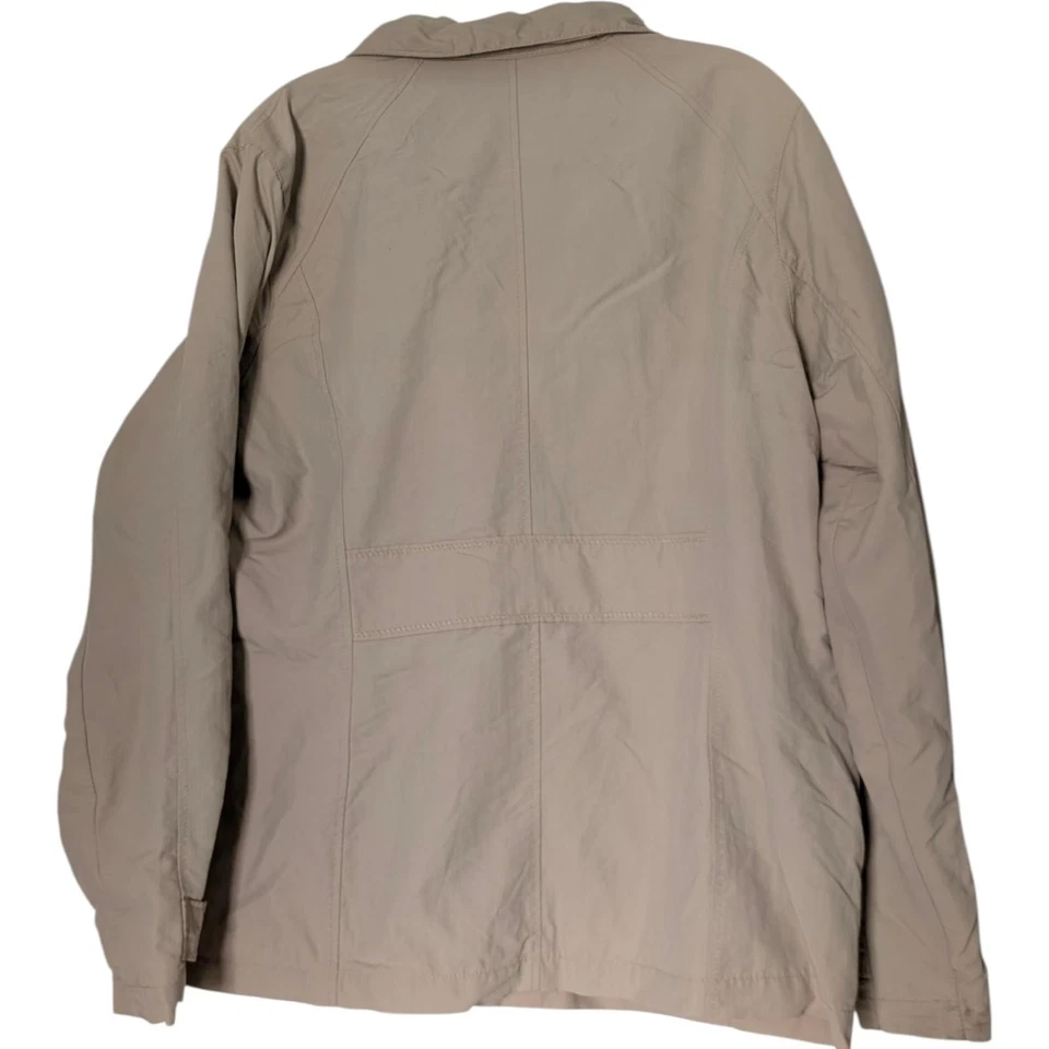 Lands' End Jacket Mens Large 14-16 Tan Khaki Zip Front Button Placket Pockets - Image 4 of 4