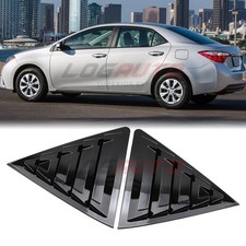 For Toyota Corolla 2014-2018 Exterior Rear Side Window Louver Cover Glossy Black