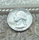 Old US Coin! 90% Silver 1964 D Washington Quarter. Free Shipping. More auctions!