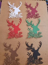 Any 2 Christmas Colors Deer Cardstock die cuts scrapbook cards