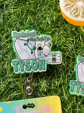 Anesthesia Badge Reel, Funny Knocked Out Like Tyson Badge, CRNA Nurse Badge