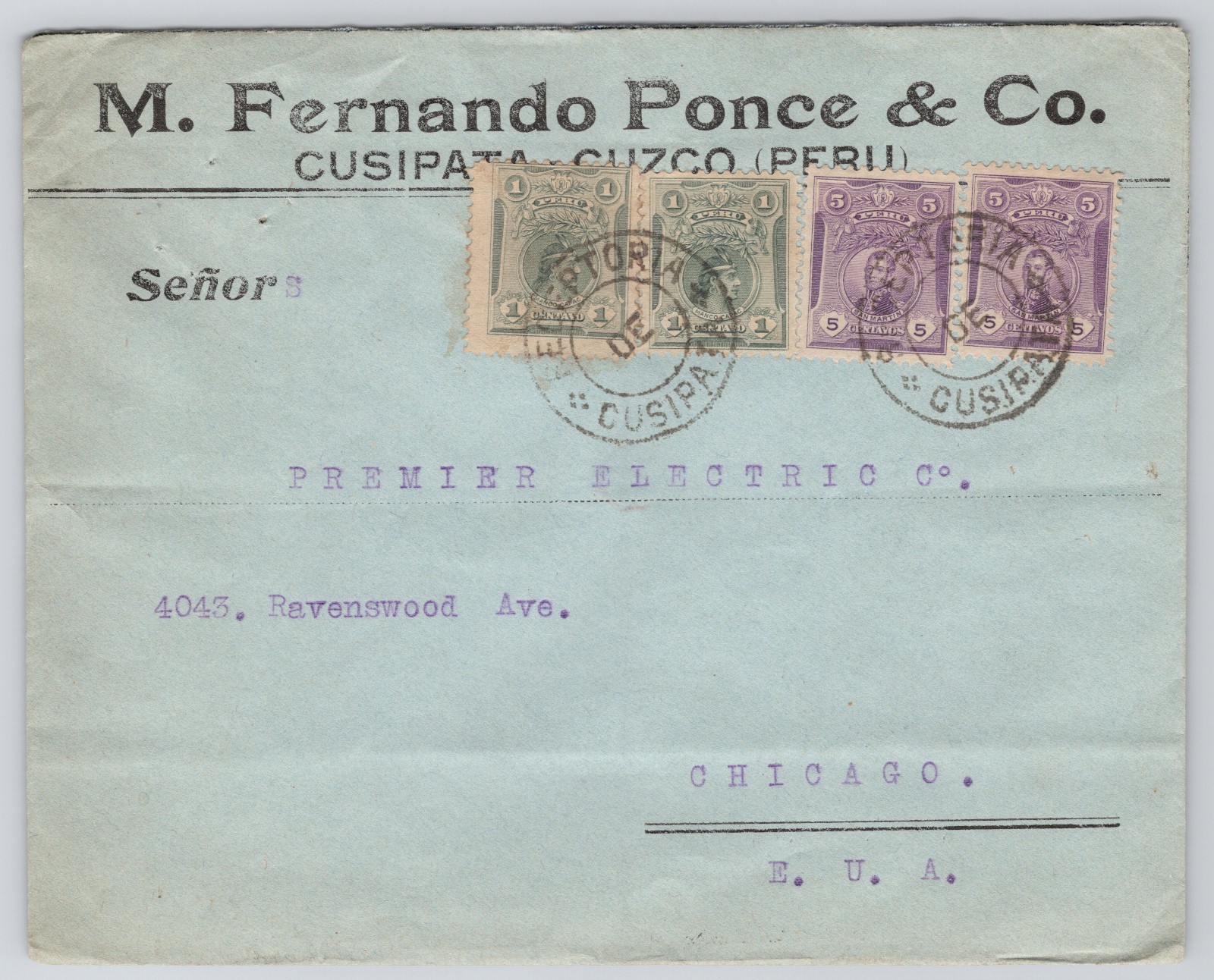 Peru Cusipata Cuzco to Chicago USA Commercial Cover Premier Electric Co.