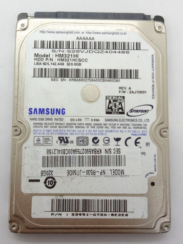 SAMSUNG ***HM321HI*** 320 GB *** SATA HDD Notebook 2,5 Zoll #NFP1719