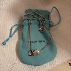 Open Heart Pearl Larial Necklace  Sterling Silver  - Tiffany & Co Elsa Peretti  — photo 3