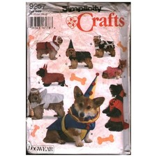 Simplicity 9257 Dog Costume Sewing Pattern Santa Witch Pumpkin Clown One Size