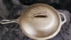 Vintage Lodge Cast Iron 3" Deep Skillet 8 Cf Made In USA 10 1/4" W With Lid