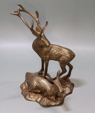 Vintage Messing-Skulptur Hirschpaar(845g)
