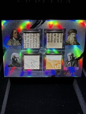 Franklin Einstein Da Vinci Edison Relic Card /99 Historic Quad Bellissimo 2023